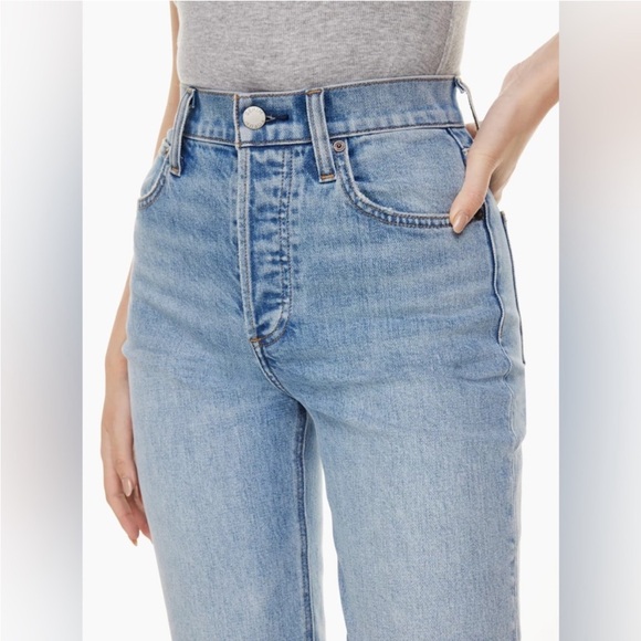Aritzia Denim Forum The Arlo Hi-Rise Straight Leg Jean Blue size 25 (28L) - Picture 3 of 16